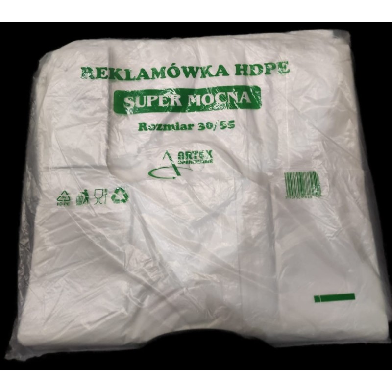 Reklamówka HDPE (30 x 55 cm) / Z10 / supermocna – 20 mikronów