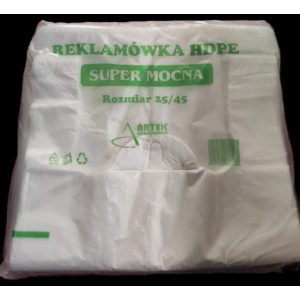Reklamówka HDPE (25 x 6 x 45 cm) / Z30 / supermocna – 13 mikronów