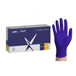 Rękawice diagnostyczne, nitrylowe, bezpudrowe, niesterylne - Cobalt - ZARYS  EasyCare / 100 szt