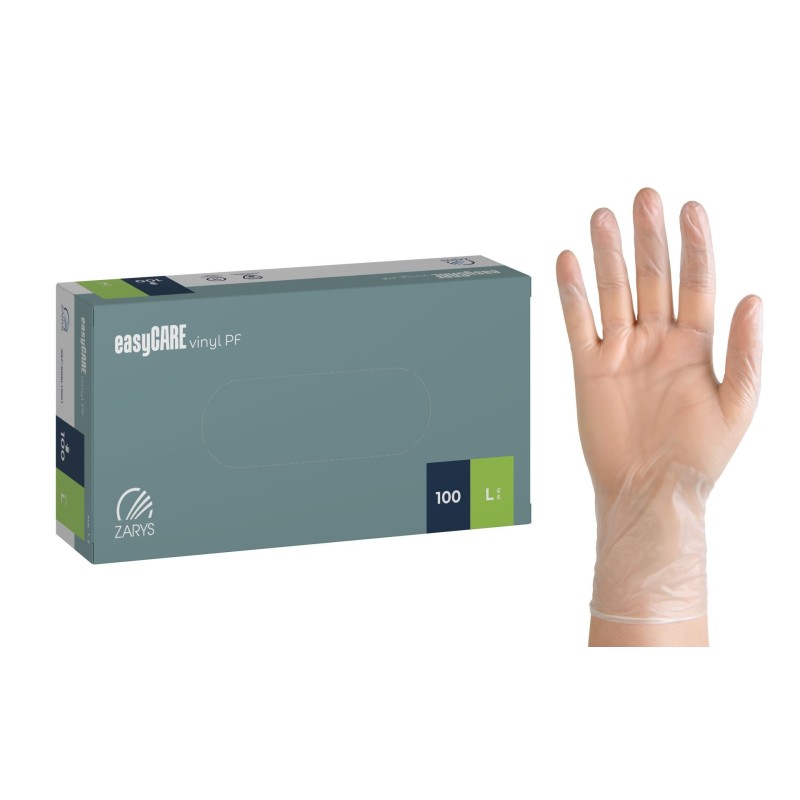 Rękawice diagnostyczne EasyCare vinyl - winylowe, pudrowane, niesterylne, transparentne
